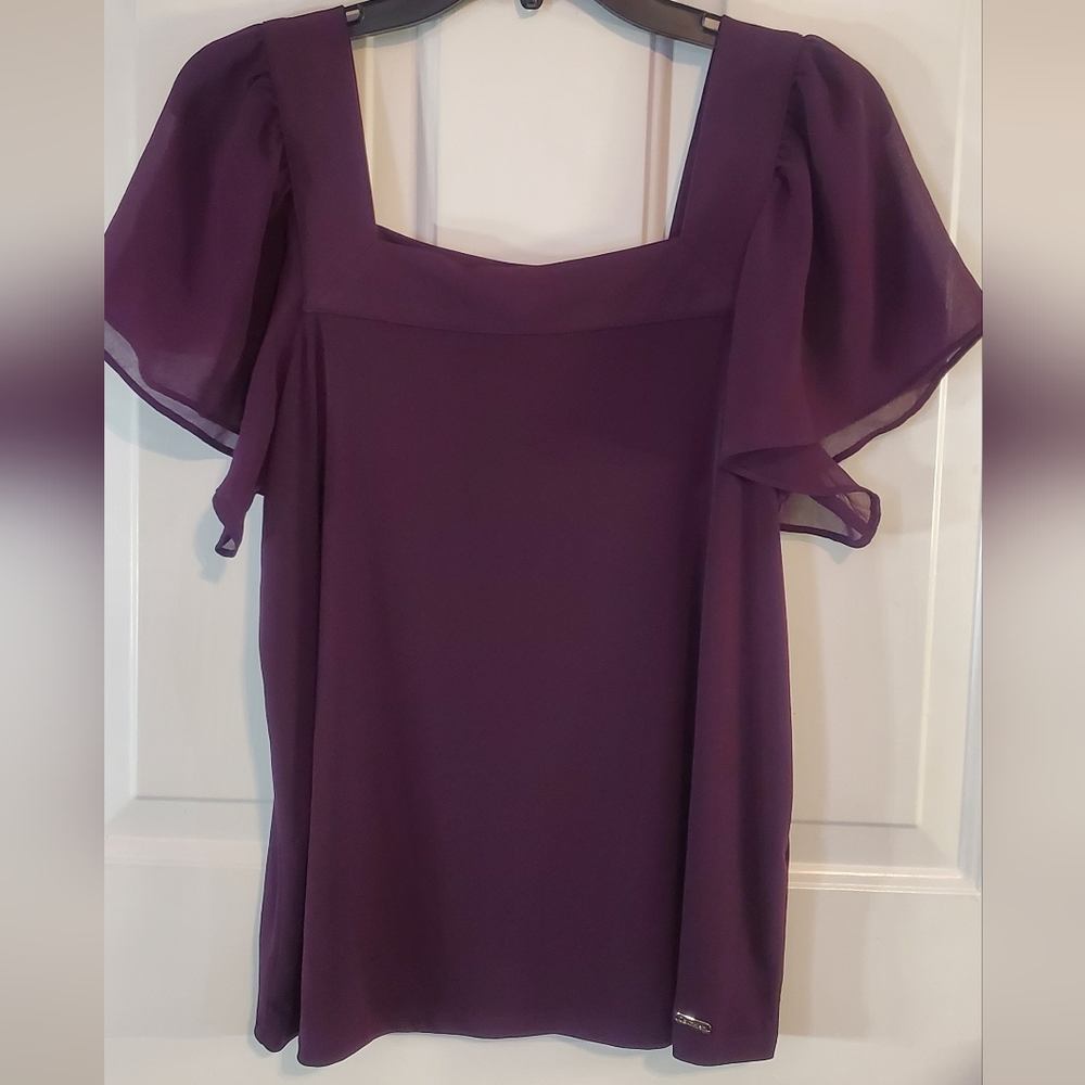 Calvin Klein flutter sleeve top